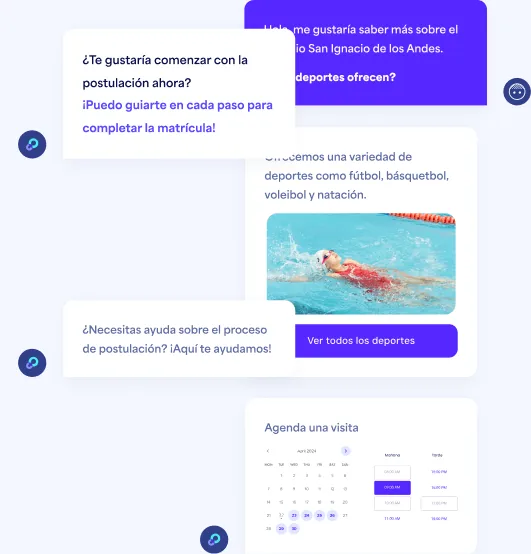 AI Agent chat preview answering questions about a school