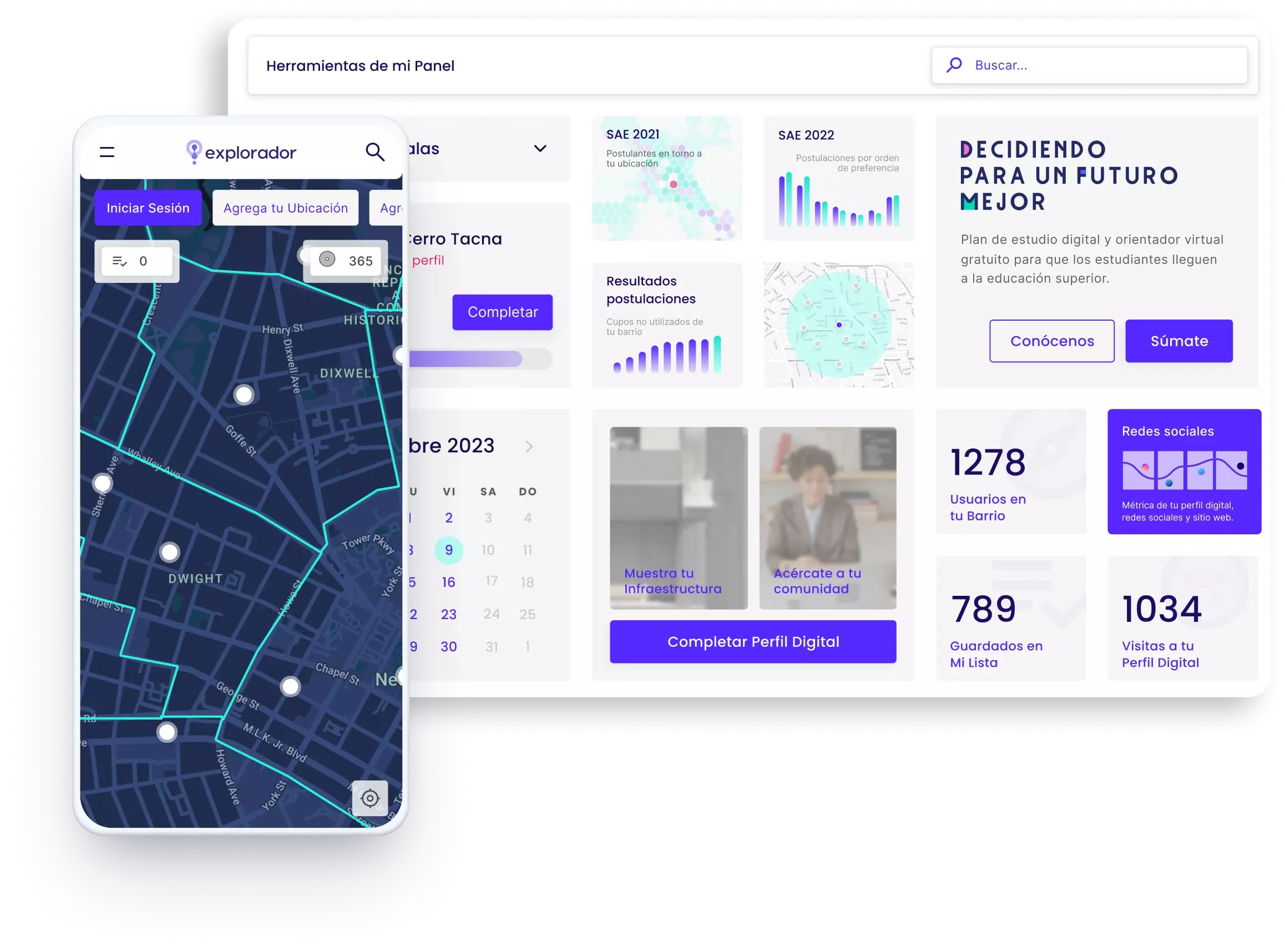 Imagen del dashboard de la aplicación